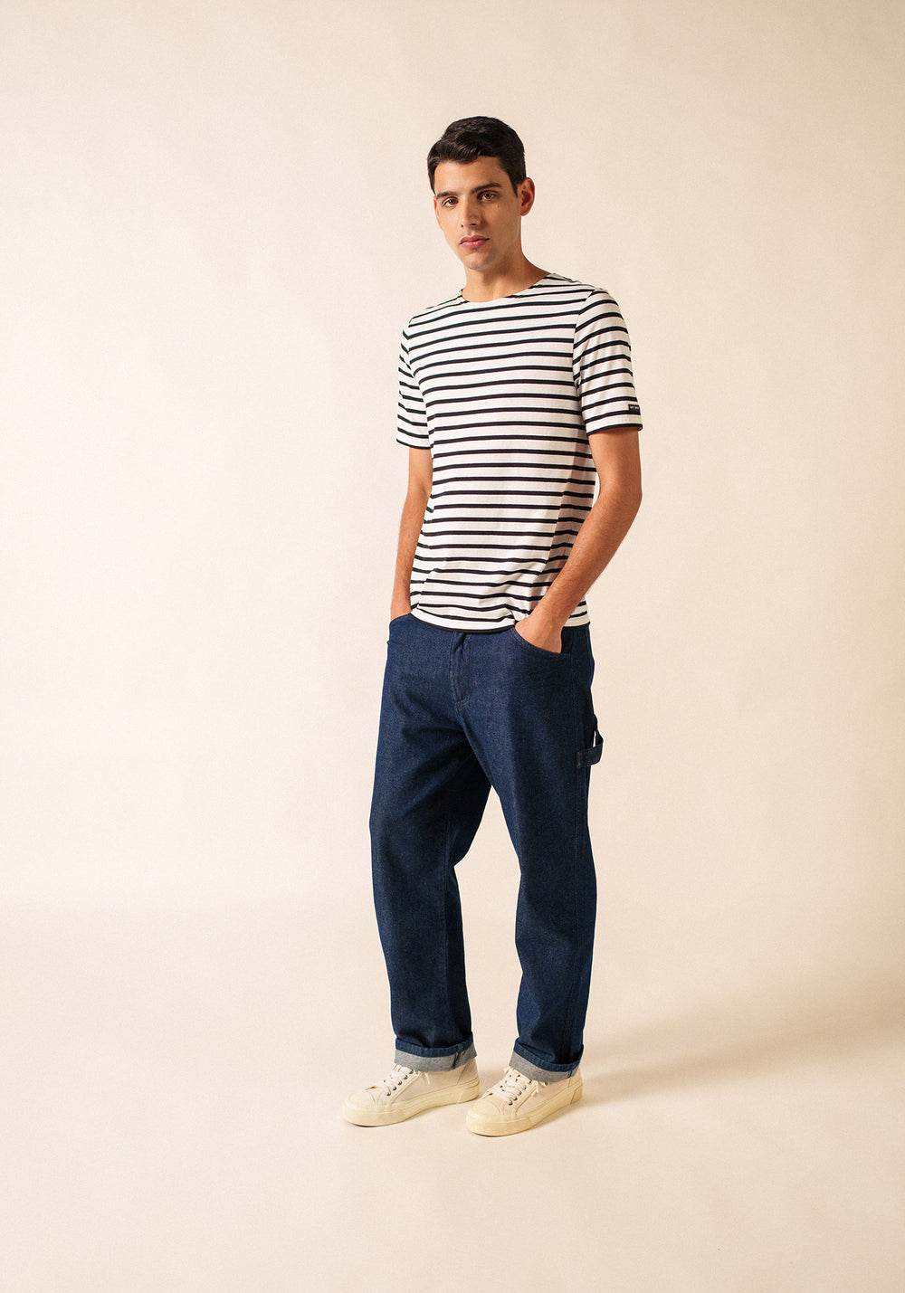 Levant Breton shirt (NEIGE/NOIR)