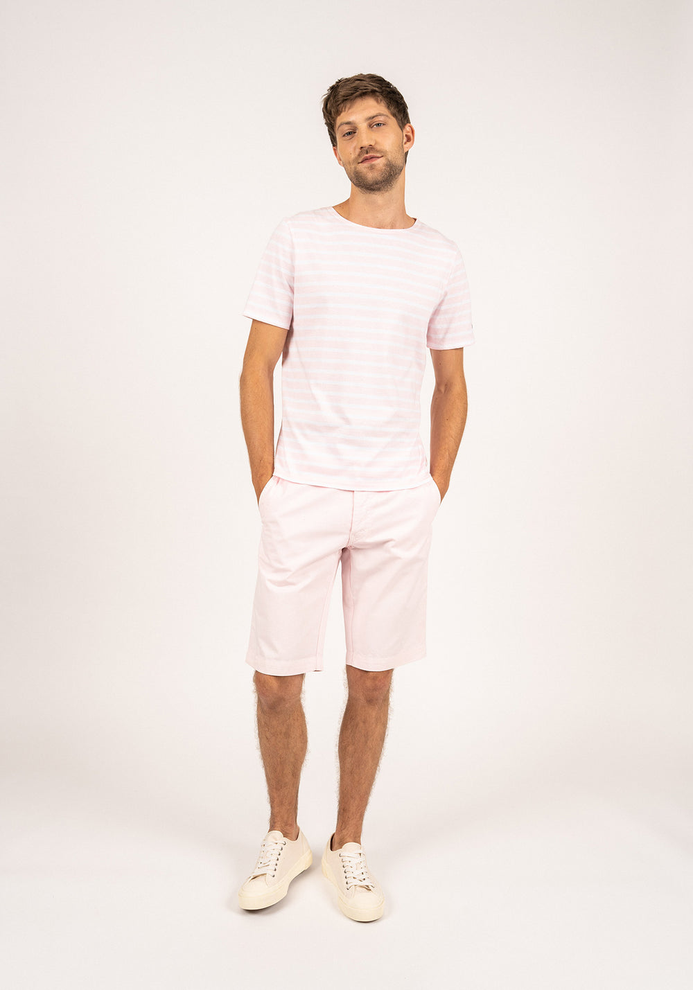 Levant Breton shirt (ROSE DOUX/NEIGE)