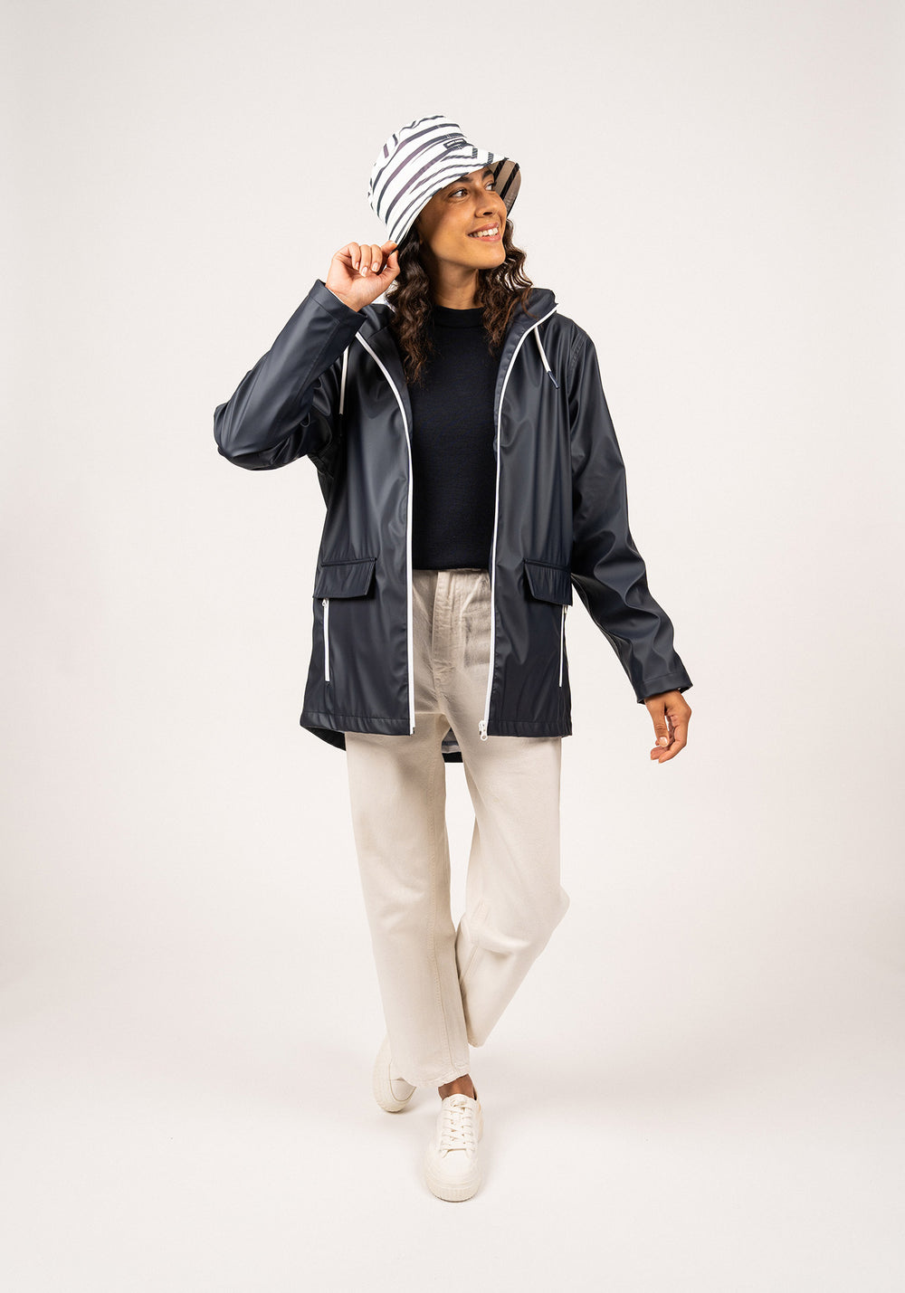 Rain bucket hat (RAYE ECUME/MARINE)