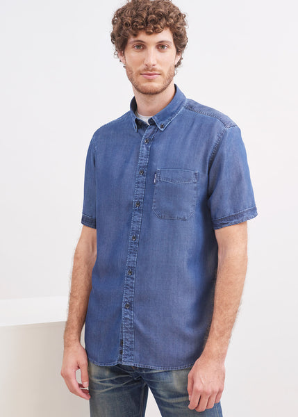 Frederic short sleeve shirt - regular fit, in chambray (CHAMBRAY)