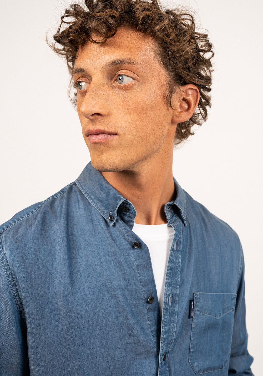 Frederic long sleeve shirt - regular fit, in chambray (CHAMBRAY)