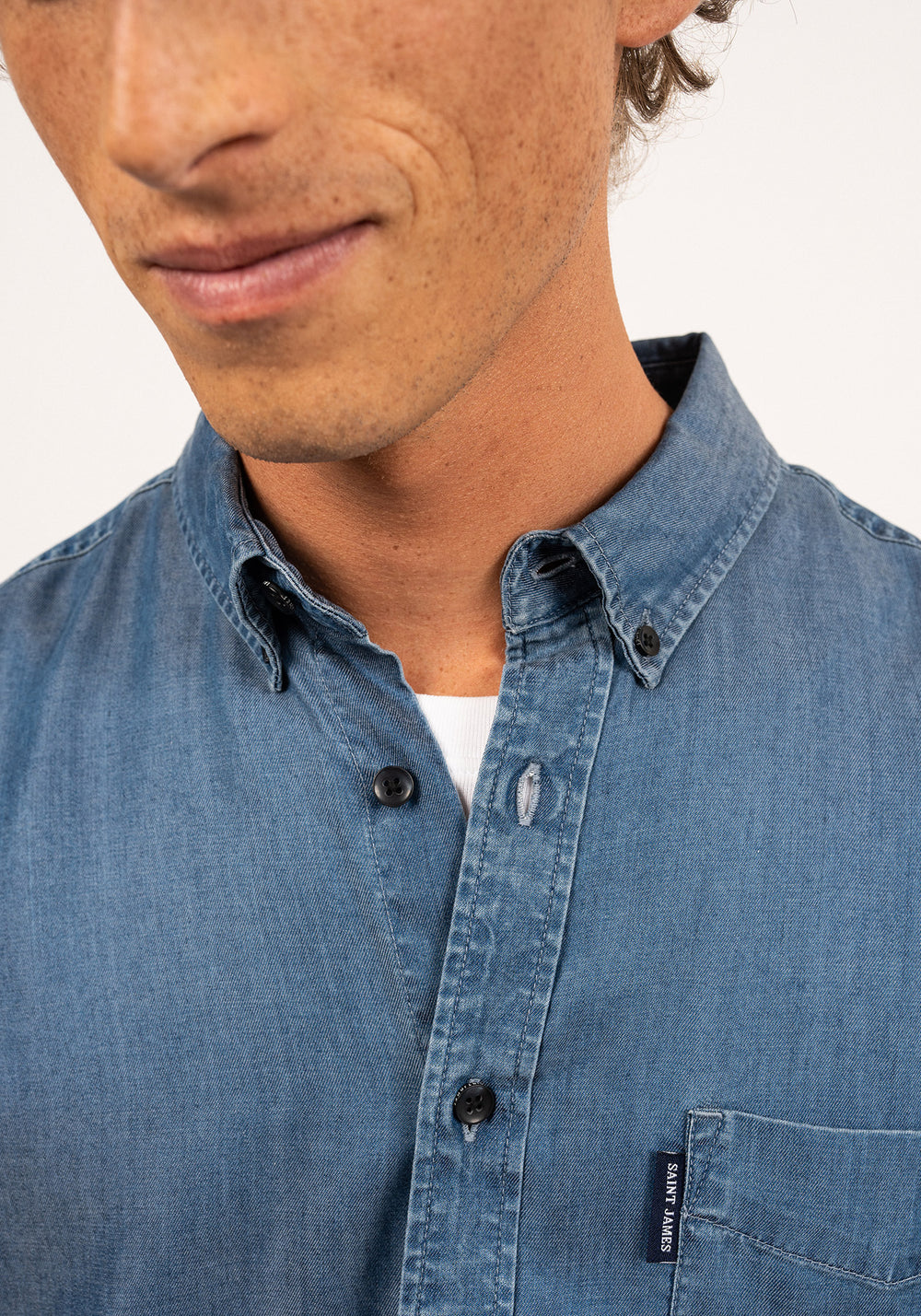 Frederic long sleeve shirt - regular fit, in chambray (CHAMBRAY)