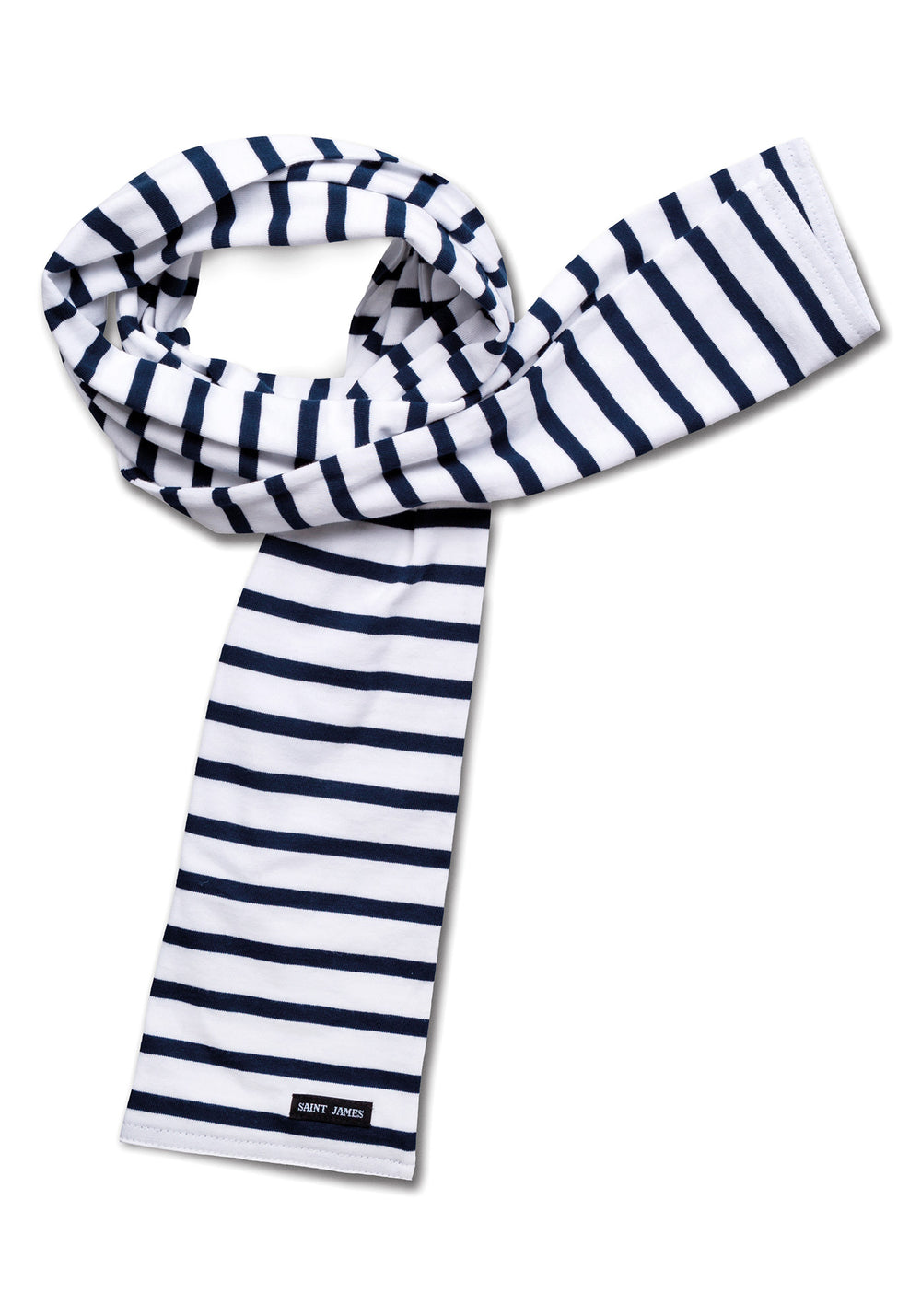 Eve striped scarf - in light cotton (NEIGE/MARINE)